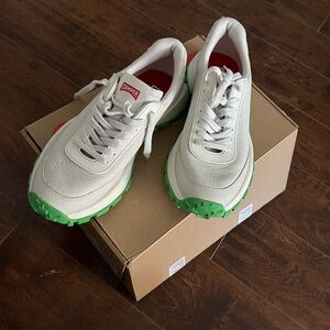 Camper White Sneakers with Red Insole